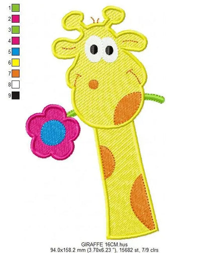 Giraffe embroidery design - Animal embroidery designs machine embroidery pattern - kid boy embroidery file - baby girl embroidery newborn Marcia Embroidery