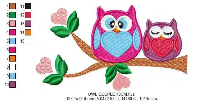 Owl embroidery design - Owl with tree embroidery design machine embroidery pattern - baby embroidery file - bird embroidery owl with branch Marcia Embroidery