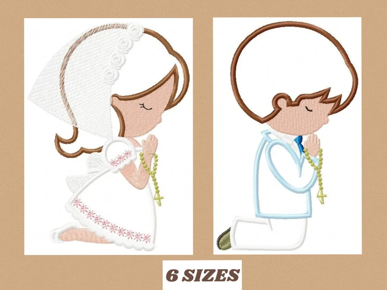 Praying Boy embroidery designs - Girl embroidery design machine embroidery pattern - First Communion embroidery file - Christening religious Marcia Embroidery