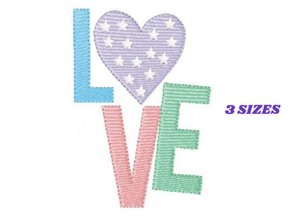 Love embroidery design - Heart embroidery designs machine embroidery pattern - Love word embroidery file - wedding couple instant download
