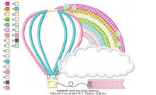 Load image into Gallery viewer, Cloud embroidery design - Rainbow embroidery designs machine embroidery pattern - balloon embroidery file - cloud applique design download
