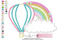 Load image into Gallery viewer, Cloud embroidery design - Rainbow embroidery designs machine embroidery pattern - balloon embroidery file - cloud applique design download
