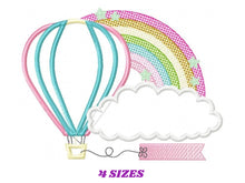 Load image into Gallery viewer, Cloud embroidery design - Rainbow embroidery designs machine embroidery pattern - balloon embroidery file - cloud applique design download
