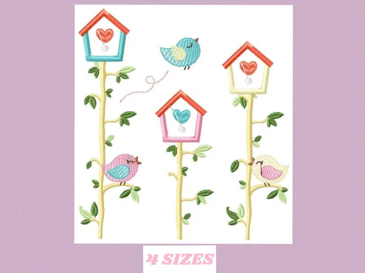 Bird embroidery designs - Birdhouse embroidery design machine embroidery pattern - instant download - bird applique design girl embroidery Marcia Embroidery