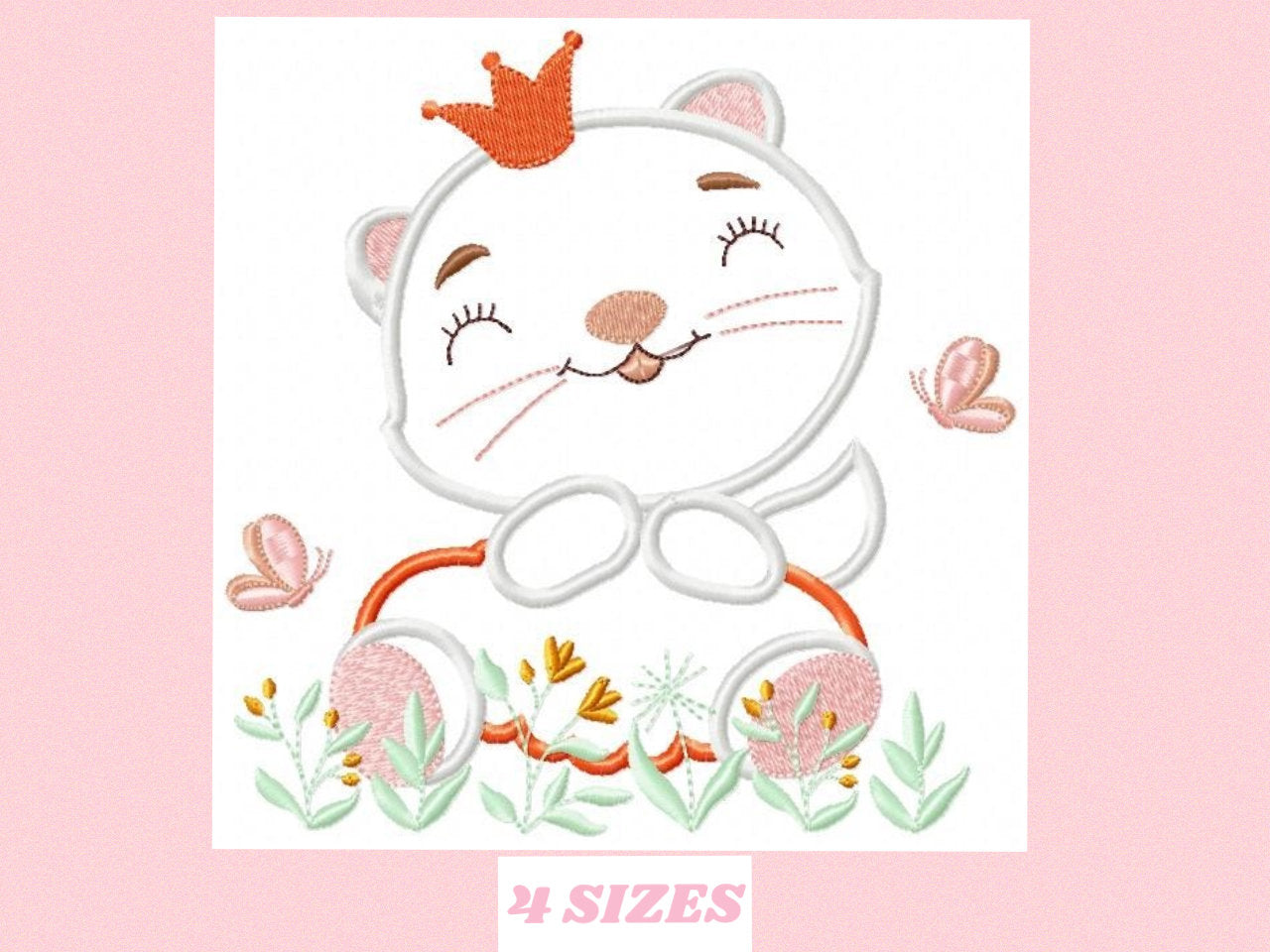 Cat embroidery design - Animal embroidery designs machine embroidery pattern - Kitty embroidery file - girl embroidery cat applique design