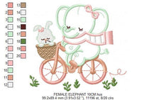 Cargar imagen en el visor de la galería, Elephant embroidery designs - Safari embroidery design machine embroidery pattern - Animal embroidery file - elephant applique bicycle bike
