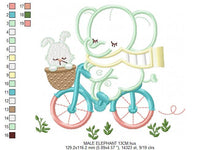 Laden Sie das Bild in den Galerie-Viewer, Elephant embroidery designs - Safari embroidery design machine embroidery pattern - Animal embroidery file - elephant applique bicycle bike
