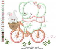 Cargar imagen en el visor de la galería, Elephant embroidery designs - Safari embroidery design machine embroidery pattern - Animal embroidery file - elephant applique bicycle bike
