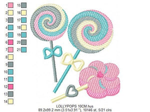 Lollipop embroidery designs - Candy embroidery design machine embroidery pattern - Dessert embroidery file lollipop design candy design kids