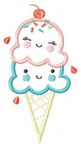 Ice cream embroidery designs - Candy embroidery design machine embroidery pattern - Dessert embroidery file - icecream cone applique design