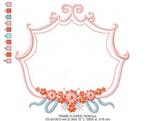 Cargar imagen en el visor de la galería, Frame embroidery designs - Flower embroidery design machine embroidery pattern - roses embroidery file - monogram frame applique design
