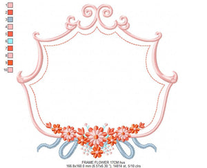 Frame embroidery designs - Flower embroidery design machine embroidery pattern - roses embroidery file - monogram frame applique design