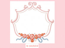 Cargar imagen en el visor de la galería, Frame embroidery designs - Flower embroidery design machine embroidery pattern - roses embroidery file - monogram frame applique design
