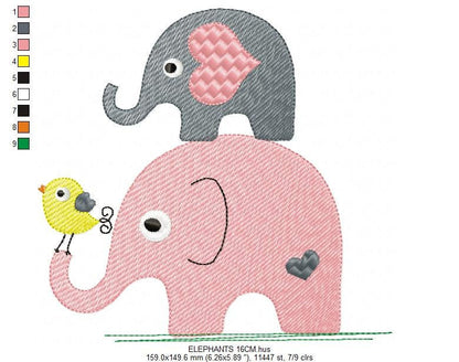 Elephant embroidery designs - Safari Animals embroidery design machine embroidery pattern - Newborn embroidery file - instant download pes