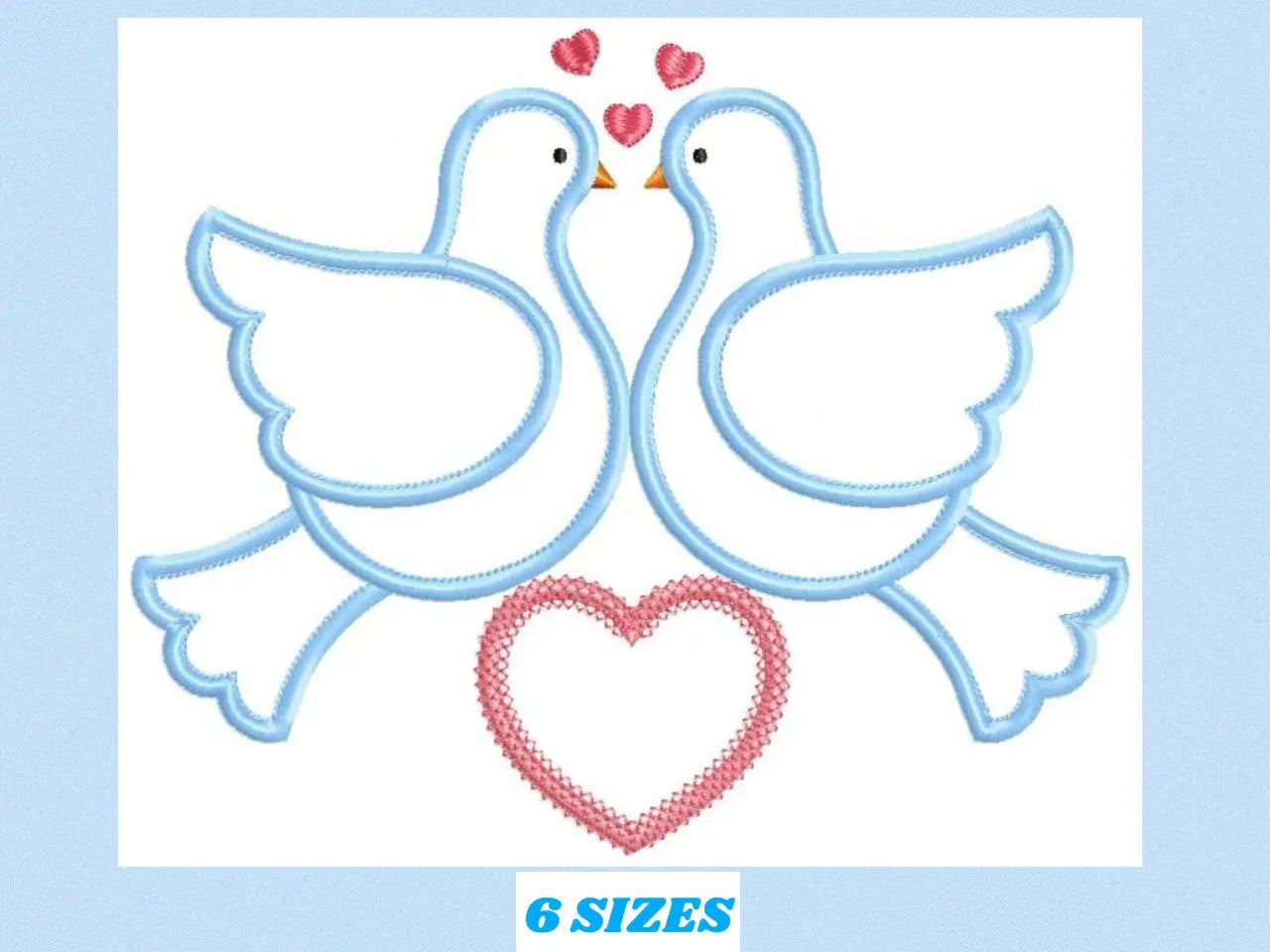 Love pigeons embroidery designs - Bird embroidery design machine embroidery pattern - Bird applique design - love birds embroidery download Marcia Embroidery