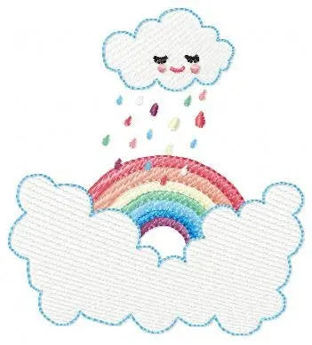 Cloud embroidery design - rainbow embroidery designs machine embroidery pattern - baby girl embroidery file - rain embroidery sky embroidery Marcia Embroidery