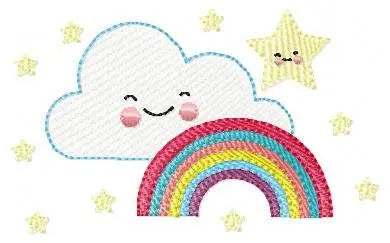 Cloud embroidery design - rainbow embroidery designs machine embroidery pattern - sky embroidery file - kid embroidery rainbow fill stitch Marcia Embroidery