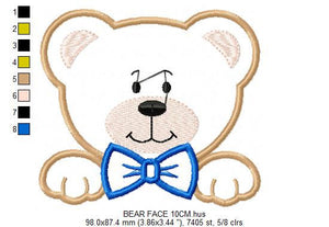 Teddy Bear embroidery designs - Bear face embroidery design machine embroidery pattern - Teddy bear applique design baby boy embroidery file