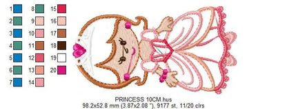 Princess embroidery designs - Queen embroidery design machine embroidery pattern - Princess applique design instant download baby embroidery Marcia Embroidery