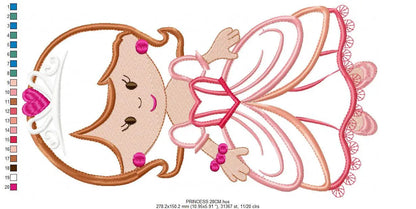 Princess embroidery designs - Queen embroidery design machine embroidery pattern - Princess applique design instant download baby embroidery Marcia Embroidery
