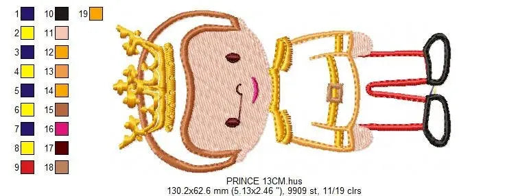 Prince embroidery designs - King embroidery design machine embroidery pattern - prince applique design - Baby boy embroidery file Disney Marcia Embroidery