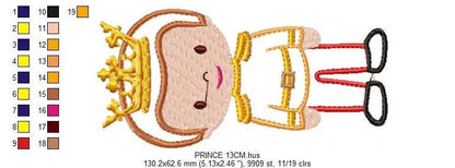 Prince embroidery designs - King embroidery design machine embroidery pattern - prince applique design - Baby boy embroidery file Disney Marcia Embroidery