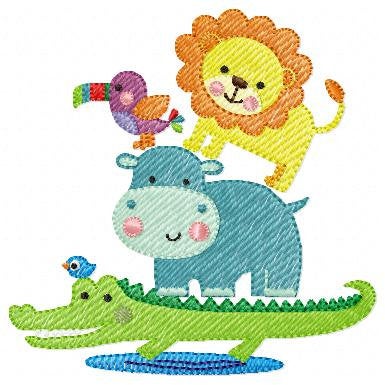 Safari embroidery designs - Animals embroidery design machine embroidery pattern - Toucan embroidery file - alligator lion hippo design
