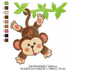 Safari embroidery designs - Monkey embroidery design machine embroidery pattern - Animal embroidery file - Animals embroidery forest animals