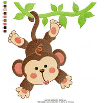 Charger l&#39;image dans la galerie, Safari embroidery designs - Monkey embroidery design machine embroidery pattern - Animal embroidery file - Animals embroidery forest animals

