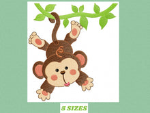 Load image into Gallery viewer, Safari embroidery designs - Monkey embroidery design machine embroidery pattern - Animal embroidery file - Animals embroidery forest animals
