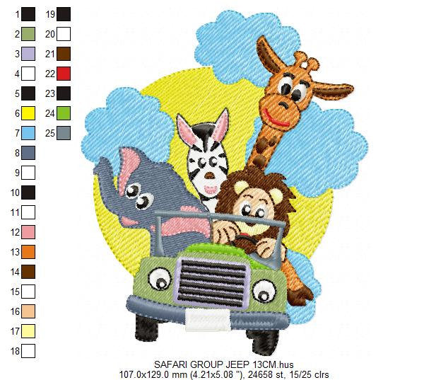 Safari embroidery designs - Animals embroidery design machine embroidery pattern - boy kid embroidery file - lion elephant giraffe zebra