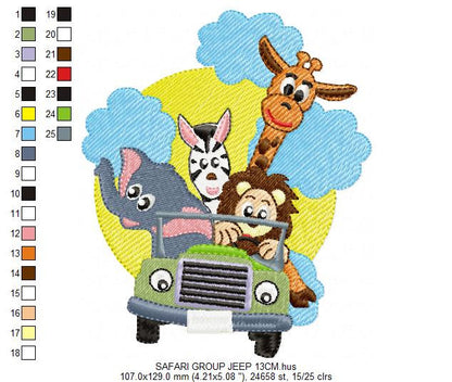 Safari embroidery designs - Animals embroidery design machine embroidery pattern - boy kid embroidery file - lion elephant giraffe zebra