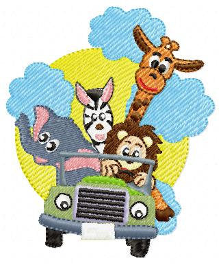 Safari embroidery designs - Animals embroidery design machine embroidery pattern - boy kid embroidery file - lion elephant giraffe zebra