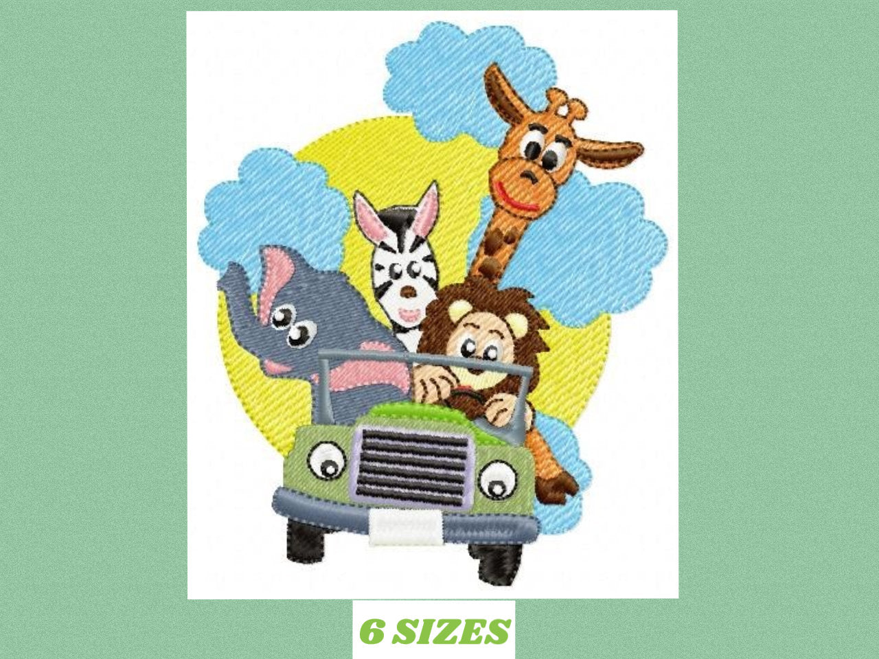 Safari embroidery designs - Animals embroidery design machine embroidery pattern - boy kid embroidery file - lion elephant giraffe zebra