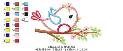 Bird embroidery designs - Bird with branch embroidery design machine embroidery pattern - instant download - bird applique design girl dove Marcia Embroidery