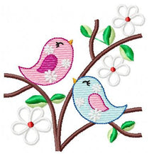 Laden Sie das Bild in den Galerie-Viewer, Bird embroidery designs - Birds embroidery design machine embroidery pattern - instant download - Bird filled design birds with flowers
