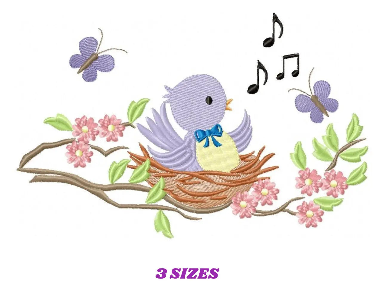 Bird embroidery designs - Birdnest embroidery design machine embroidery pattern - instant download - singing bird embroidery file spring Marcia Embroidery
