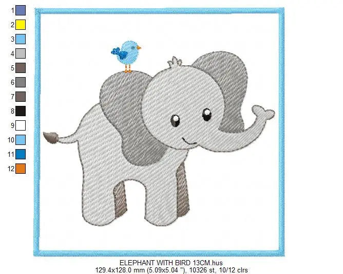 Elephant embroidery designs - Animal embroidery design machine embroidery pattern - Newborn embroidery file elephant design baby boy girl Marcia Embroidery
