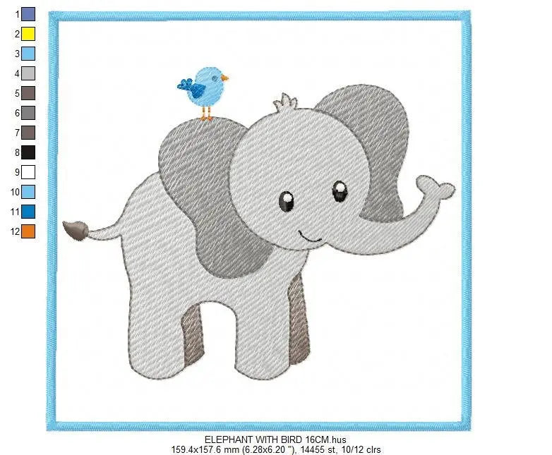 Elephant embroidery designs - Animal embroidery design machine embroidery pattern - Newborn embroidery file elephant design baby boy girl Marcia Embroidery