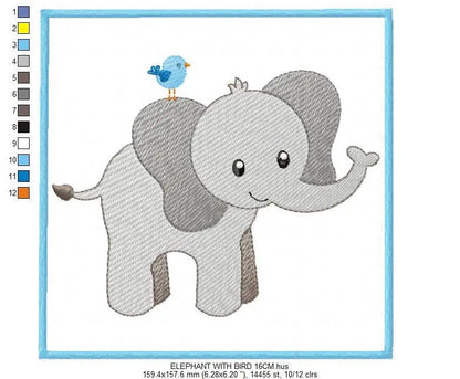 Elephant embroidery designs - Animal embroidery design machine embroidery pattern - Newborn embroidery file elephant design baby boy girl Marcia Embroidery
