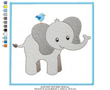 Load image into Gallery viewer, Elephant embroidery designs - Animal embroidery design machine embroidery pattern - Newborn embroidery file elephant design baby boy girl
