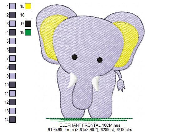 Elephant embroidery designs - animal embroidery design - machine embroidery pattern - baby embroidery file kid embroidery elephant design