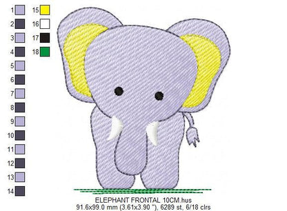 Elephant embroidery designs - animal embroidery design - machine embroidery pattern - baby embroidery file kid embroidery elephant design