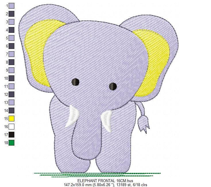 Elephant embroidery designs - animal embroidery design - machine embroidery pattern - baby embroidery file kid embroidery elephant design