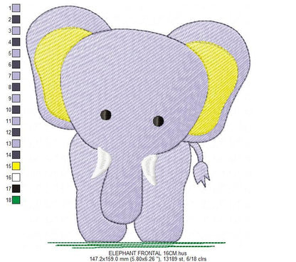 Elephant embroidery designs - animal embroidery design - machine embroidery pattern - baby embroidery file kid embroidery elephant design