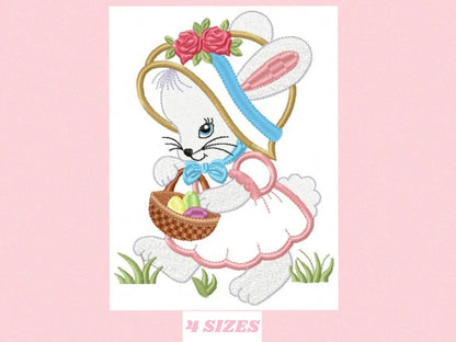 Bunny embroidery design - Rabbit embroidery designs machine embroidery pattern - baby embroidery file - kid embroidery rabbit with basket Marcia Embroidery