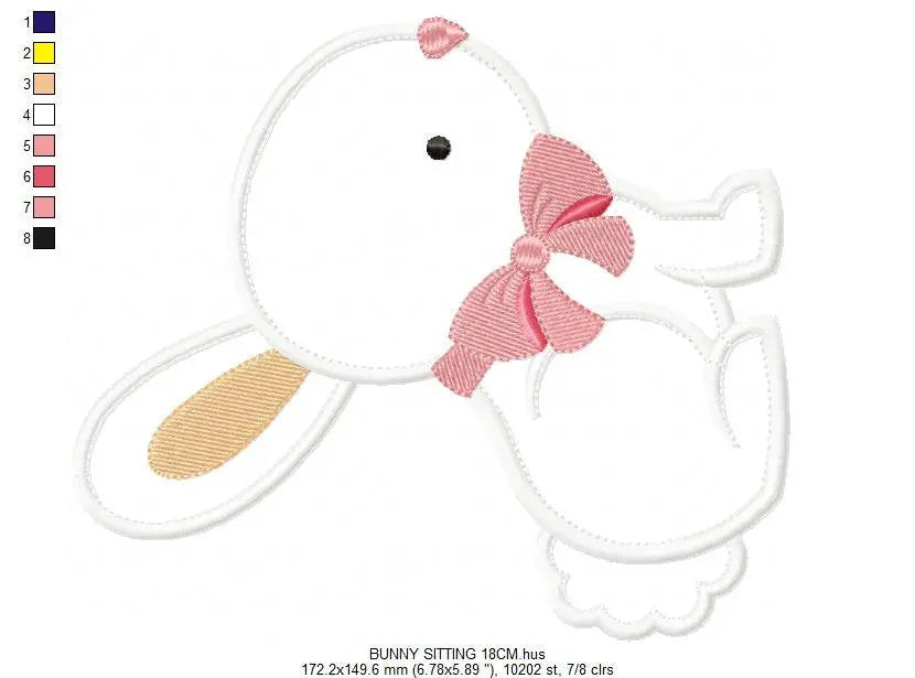 Bunny embroidery design - Rabbit embroidery designs machine embroidery pattern - baby girl embroidery file - kid embroidery rabbit applique Marcia Embroidery