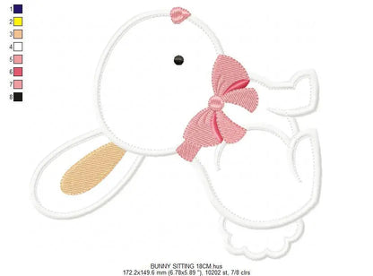 Bunny embroidery design - Rabbit embroidery designs machine embroidery pattern - baby girl embroidery file - kid embroidery rabbit applique Marcia Embroidery