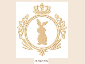 Bunny embroidery design - Rabbit embroidery designs machine embroidery pattern - baby embroidery file - Frame wreath embroidery Monogram