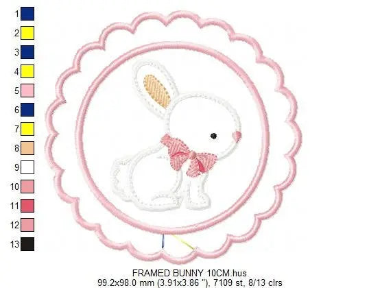 Bunny embroidery design - Rabbit embroidery designs machine embroidery pattern - baby embroidery file - kid embroidery rabbit with frame Marcia Embroidery